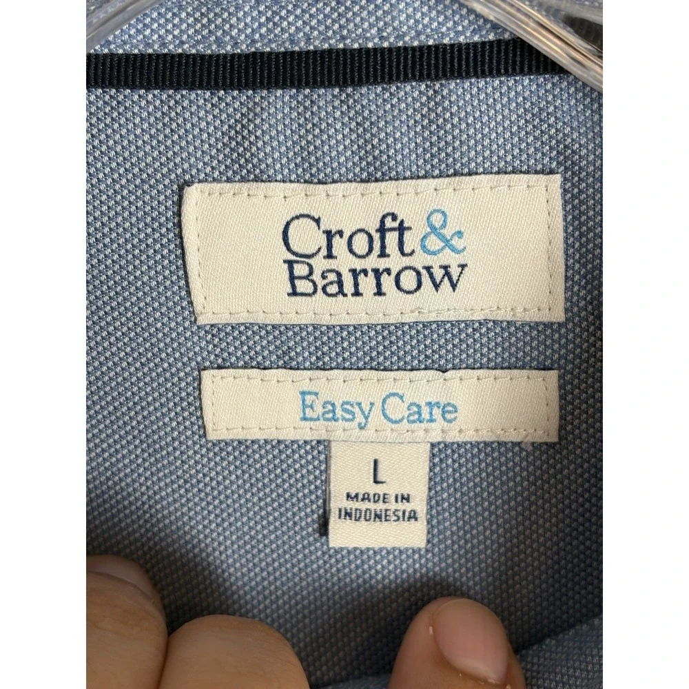 Banana Republic Men's Button-Down Dress Shirt, No Iron, Size Large Blue